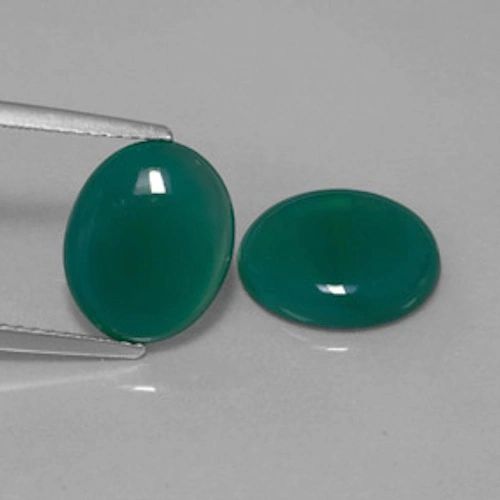 OVAL CABOCHON GREEN (DYED) GENUINE AGATE (6x4mm - 18x13mm)