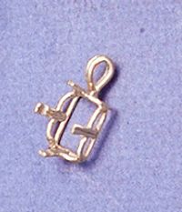 925 Sterling Silver Emerald Regalle Pendant Setting (10x8-20x15mm)