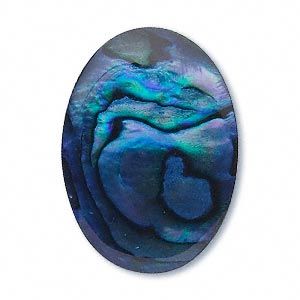 OVAL CABOCHON GENUINE BRIGHT PAUA BLUE SHELL (6x4mm - 10x8mm)