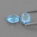 OVAL CABOCHON GENUINE (NATURAL) BRIGHT SKY BLUE TOPAZ (6x4mm - 8x6mm)