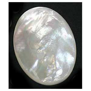 OVAL CABOCHON PEARLESCENT WHITE GENUINE MOTHER OF PEARL (8X6mm - 18x13mm)