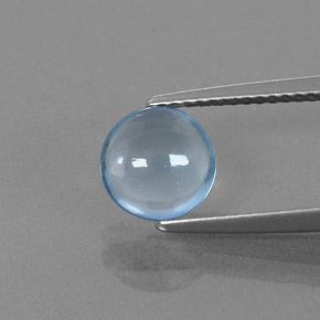 ROUND CABOCHON GENUINE (NATURAL) BRIGHT SKY BLUE TOPAZ (3mm - 11mm)