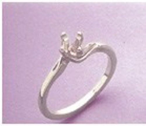 4.5mm Round Sterling Silver Twisted Style Pre-Notched Ring Setting Size 6-10