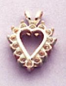 14kt Gold or Sterling Silver Heart Fancy Pendant Setting