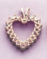 14kt Gold or Sterling Silver Heart Cluster Pendant Setting