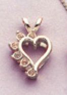 14kt Gold or Sterling Silver Asymmetrical Cluster Heart Pendant Setting