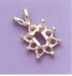 14kt Gold or Sterling Silver Small Oval Cluster Pendant Setting (5x3mm)