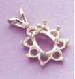 14kt Gold or Sterling Silver Light Pear Cluster Pendant Setting (8x5mm)