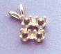 14kt Gold or Sterling Silver Round Four Stone Cluster Pendant Setting