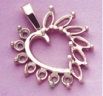 14kt Gold or Sterling Silver Round Accented Marquise Heart Setting (5x2.5mm)