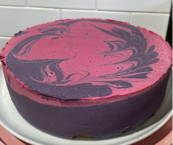 DRAGONFRUIT AND BLACKBERRY MARBLE RAW CAKE (while in season, pick up only)