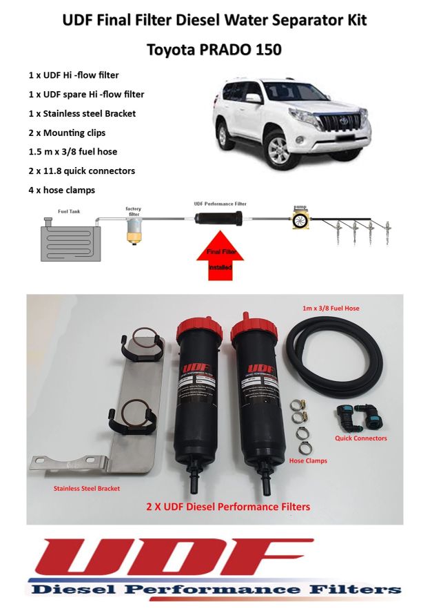 Toyota Prado - UDF Final Filter Diesel Water Separator Kit 2009-2015