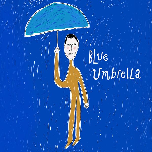 Blue Umbrella 7" x 7" print