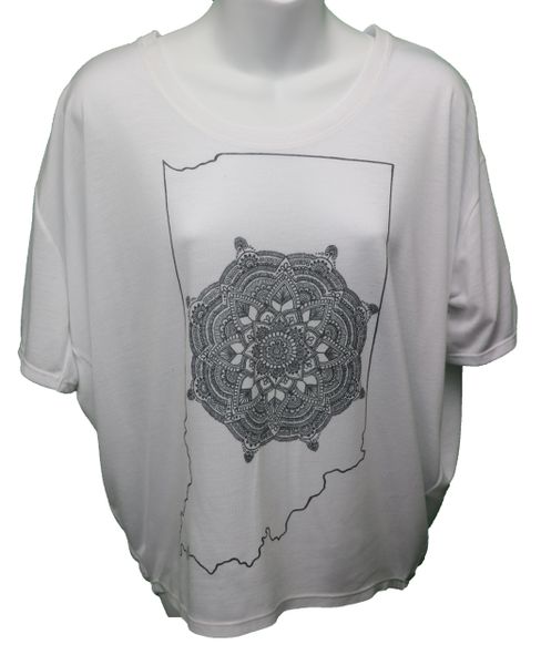 Henna Indiana on Women's White Wide Neck Tee (Options: 2XL)