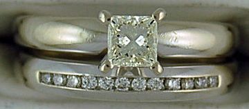 1/2ctw Princess and Round cut Diamond Wedding and Engagement Set