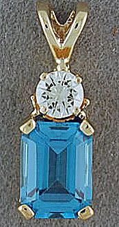 Diamond and Topaz Pendant