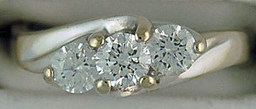 Ladies 1ctw Diamond Past, Present and Future Engagement Ring