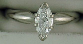 1/2ct Marquise Cut Diamond Solitaire Ring