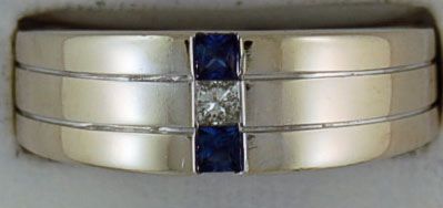 Gentleman's Diamond and Sapphire Band