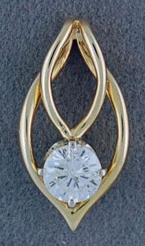 Ladies 3/8ct Free Form Diamond Pendant