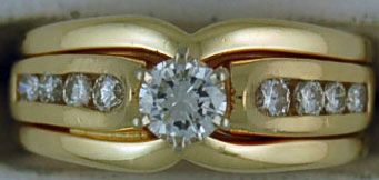 Ladies 5/8ctw Yellow Gold Diamond Wedding Ring