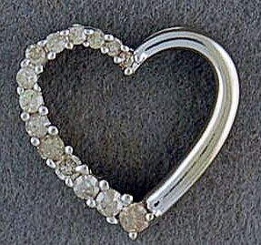 Ladies Diamond Heart Pendant 1/5ctw.