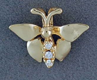 3 Round Cut Diamond Butterfly Pendant