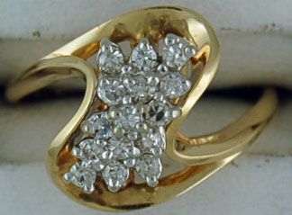 Ladies 1/3ctw Diamond Waterfall Ring