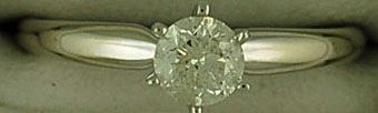 Ladies White Gold 1/2ct Round Cut Diamond Solitaire Ring