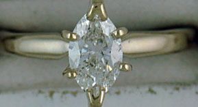 Ladies 3/4ct Marquise cut Diamond Solitaire Ring