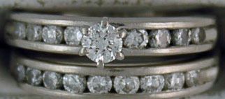 Ladies 1-1/10ctw Platinum and Diamond Wedding Set