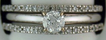 Ladies 1/2ctw Three Band Wedding Set