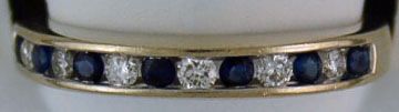 Ladies Diamond and Sapphire Band