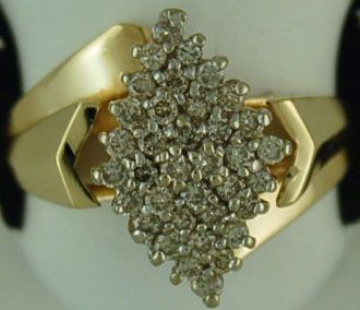 Ladies 2/8ctw Marquise Shaped Cluster Ring