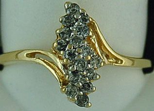 Ladies 1/4ctw Diamond Waterfall Ring