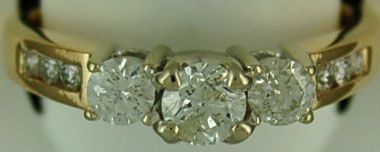 Ladies 9/10ctw Round Diamond Past, Present and Future Ring