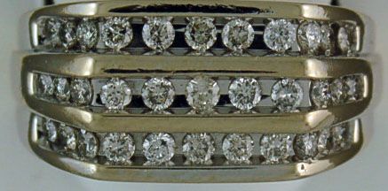 Gentleman's 9/10ctw Three Row Diamond Ring