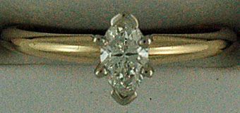 Ladies 1/3ct Marquise Cut Diamond Solitare Ring