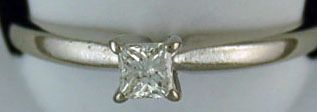 Lady's 1/5ct Princess Cut Diamond Solitaire Ring
