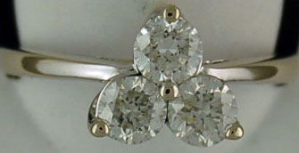 Lady's 3 Round Cut Diamond Cluster Ring