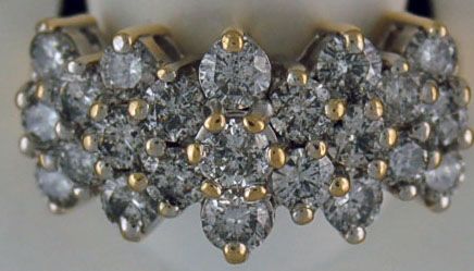 Lady's 3ctw Step Cluster Ring