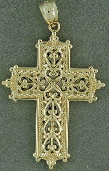 Filigree Puff Cross Pendant