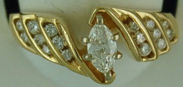 Lady's 3/4ctw Free Form Diamond Engagement Ring