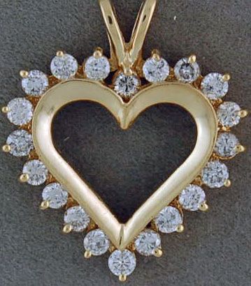 1ctw Round Diamond Heart Pendant