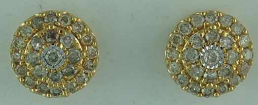 1-1/3ctw Diamond Cluster Earrings
