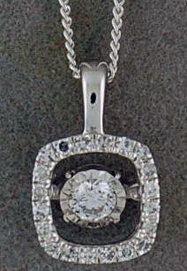1/4ctw Diamond Box Pendant on a Chain