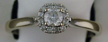 Lady's 3/8ctw Filled Diamond Halo Engagement Ring