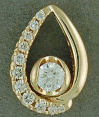 1/4ctw Diamond Tear Drop Slide Pendant