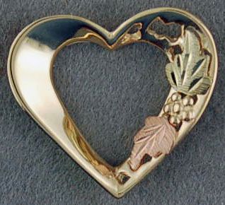 Tri-Color Heart and Leaf Pendant