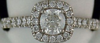 Lady's 9/10ctw Diamond Halo Engagement Ring